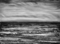 Strandgemäld, Aquarell-Collage 2021, 56x76cm